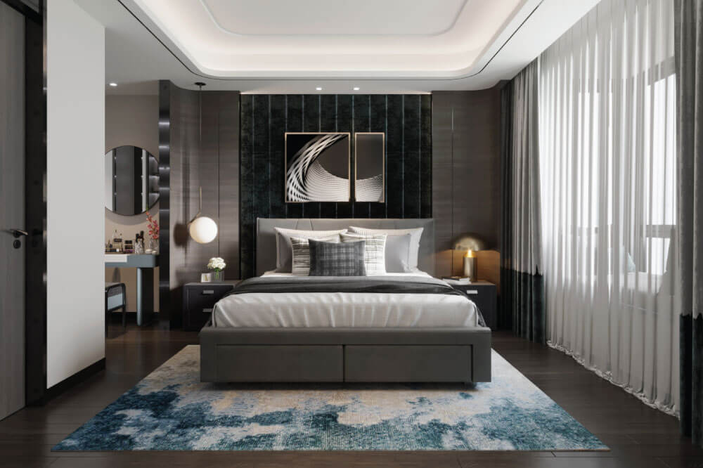 Chọn giường cho phòng ngủ hiện đại dưới 15 triệu 2 Không gian phòng ngủ hiện đại cùng giường Iris