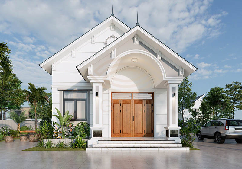 Tổng hợp những mẫu nhà cấp 4 có hành lang đẹp tuyệt vời 1 Nhà cấp 4 thường có diện tích nhỏ, thiết kế mái che hoặc gác lửng